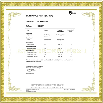加麗素粉紅檢測報告